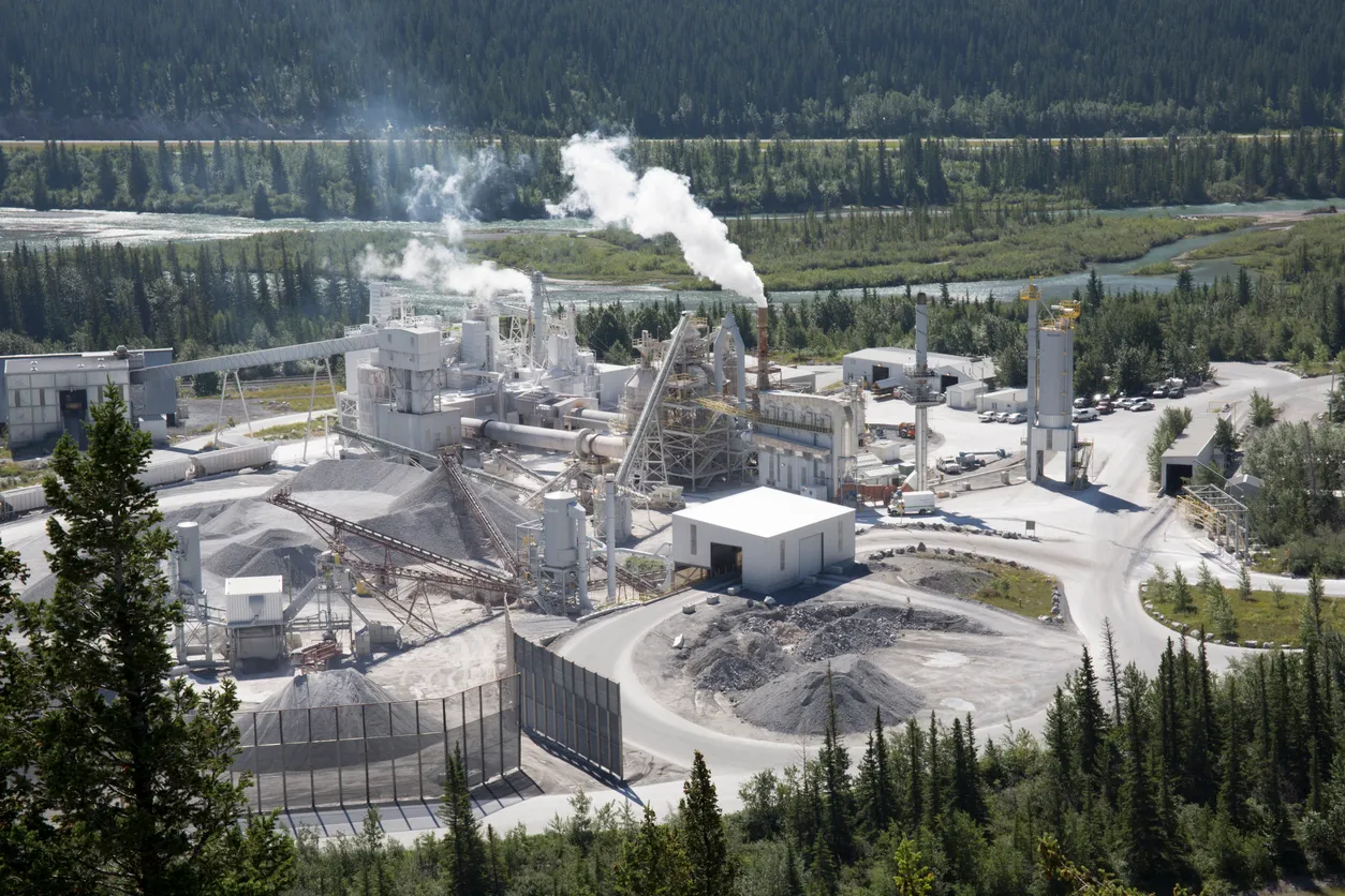 Industrial plant in a mountain valley