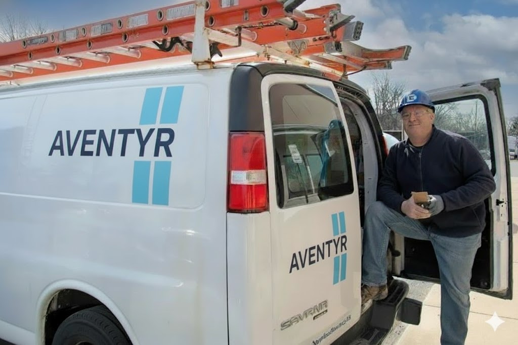 Aventyr field technician unloading equipment from a service van